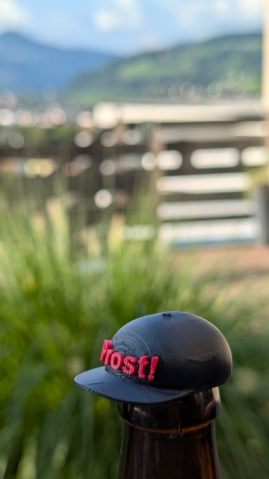 3D-gedruckter Flaschenverschluss in Cap-Form