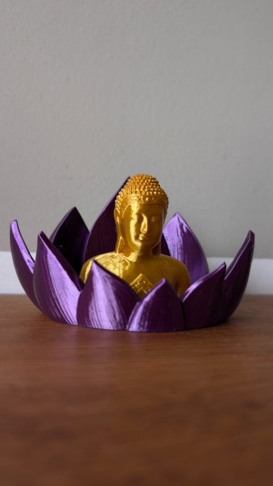 3D-gedruckter Buddha in Lotusblüte, Räucherkegelhalter