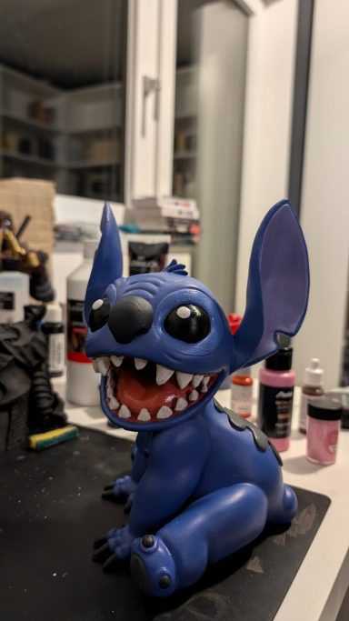3D-gedruckte Stitch Figur, handbemalt