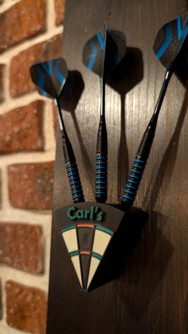 3D-gedruckter Dart-Halter im Tortenstück-Design